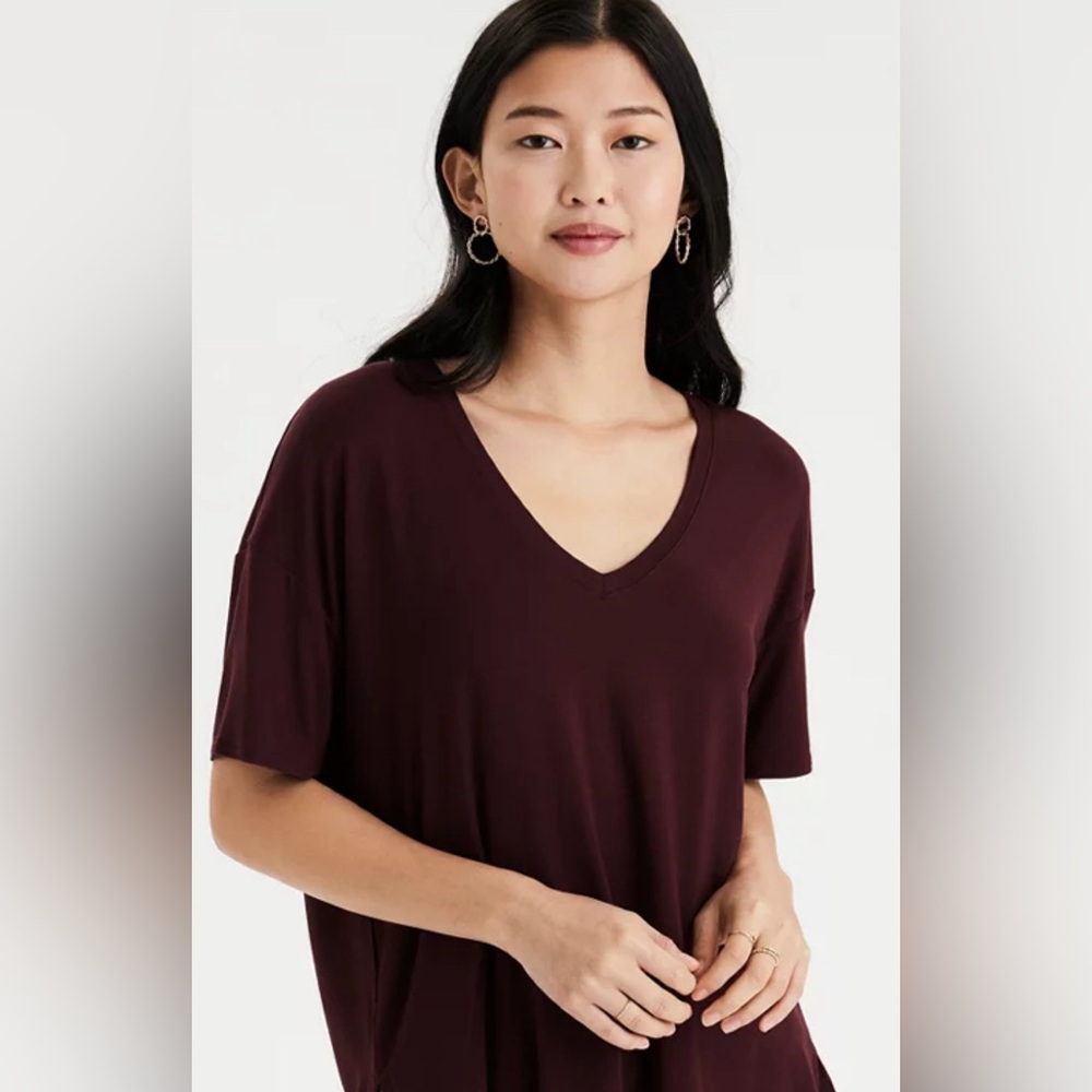 Maroon American Eagle soft and sexy oversized t-shirt, super comfortable